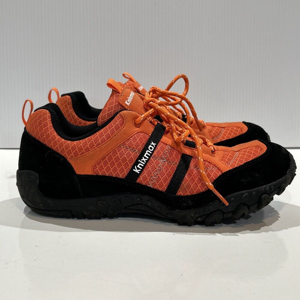 KnixMax Unisex Orange Low Top Hiking Trail Walking Trek Shoes 41 Men 8 Women 10
